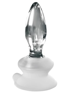 Icicles glass plug with suction cup for anal stimulation