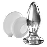 Icicles glass plug with suction cup for anal stimulation