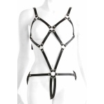 Sexy black leather BDSM harness for women and men