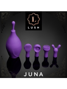 Stimulateur Clitoridien Lush Juna avec ses quatre accessoires
