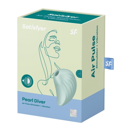 Image of the Satisfyer Pearl Diver vibrating clitoral stimulator, a colourful and innovative sextoy