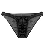 Image of Shiny Ruffle Briefs: Sexy Sheer Mesh Lingerie