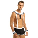 Man wearing a sexy sailor suit in polyester and nylon