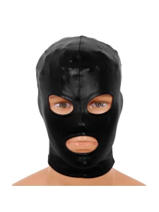 Image of the Glossy Black Mask Hood with Zip