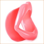 Image du Bâillon Bouche Ouverte Rouge, accessoire BDSM en silicone rigide