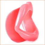 Image of the Red Open Mouth Sling, rigid silicone BDSM accessory