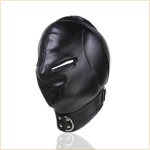 Masque à zip pour les yeux avec rembourrage d'oreille épais en simili cuir