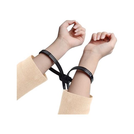 FUKR black adjustable plastic handcuffs