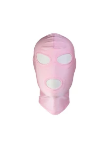 Pink 3-opening balaclava for BDSM games