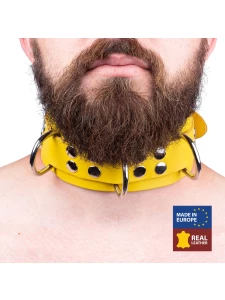 Image of The Red Ultra Yellow Leather BDSM Necklace