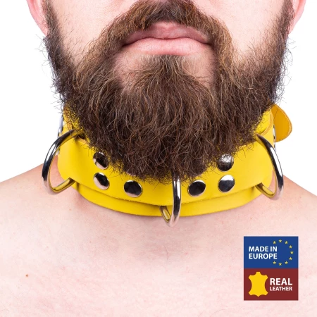 Bild von BDSM-Halskette aus Leder Ultra Gelb von The Red