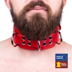 Ultra red leather BDSM necklace by The Red