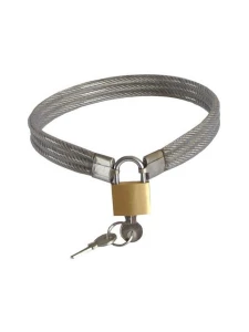 Bild von BDSM Metall Slave Lock Halskette mit Vorhängeschloss