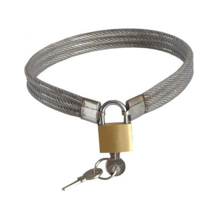 Image of Slave Lock Metal BDSM Necklace with Padlock