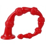 Red sextoy long dildo Beads Reptil by FUKR