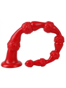 Sextoy rouge Gode long Beads Reptil de la marque FUKR