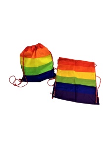 Image of PRIDE Rainbow Bag - Colourful accessory with red drawstrings