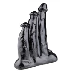 Dildo Triple King XXL 22 x 14 cm in vinile nero