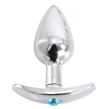 Anal KIOTOS Jewellery Plug with Blue Curve Round Base and Shiny Jewel
