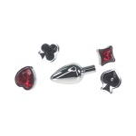 Bild des Plugs Metall Juwel Poker Up, originelles Sextoy mit 4 austauschbaren Formen