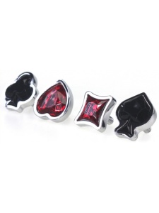 Bild des Plugs Metall Juwel Poker Up, originelles Sextoy mit 4 austauschbaren Formen