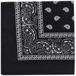 Image du Bandana Noir BDSM en Coton - Accessoire Code Hanky 54cm
