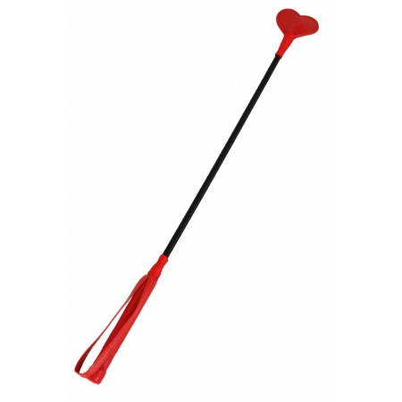 Cravache Cœur Soisbelle, BDSM accessory in red leather and flexible bamboo