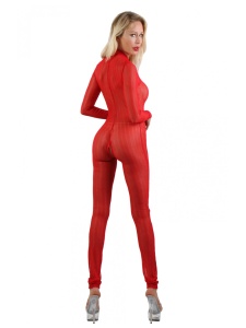 Sexy red lingerie jumpsuit with glitter effect from Soisbelle