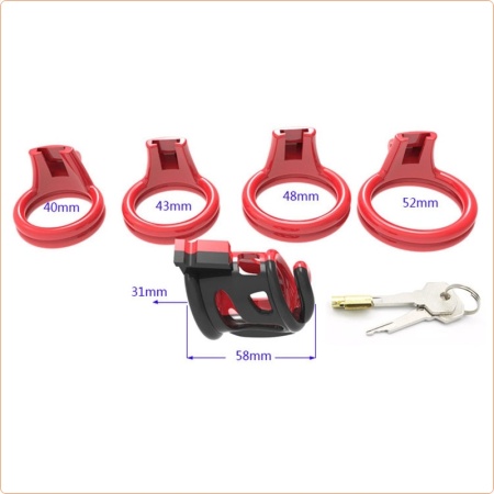 White/Pink or Red/Black chastity device