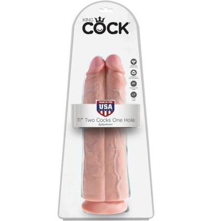 Produktbild Double Dildo XXL King Cock, zwei lebensechte Schwänze aus körperfreundlichem Gummi