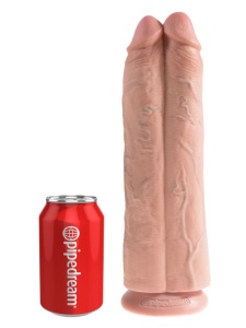 Product image Double Dildo XXL King Cock, two realistic, body-safe rubber cocks