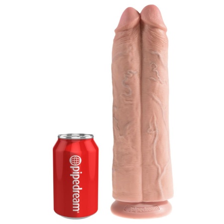 Product image Double Dildo XXL King Cock, two realistic, body-safe rubber cocks