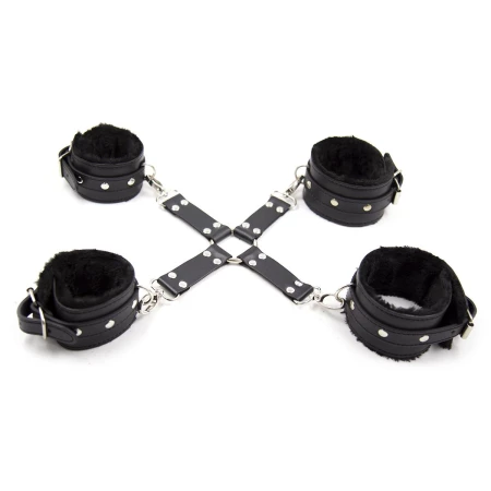 Image of the Fixxx Fur Restraint Harness, a bondage set for BDSM games