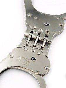 Mr B articulated steel handcuffs for BDSM play