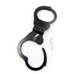 Mister B black metal handcuffs for BDSM games