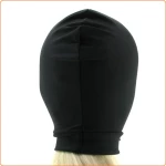 Cagoule en élasthanne noir pour jeu fétichiste
