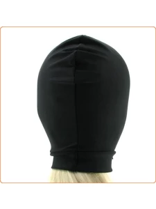 Black spandex bonnet for fetish play