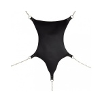 Image of the Rimba Erotic Swing in black leather with 5 D rings
