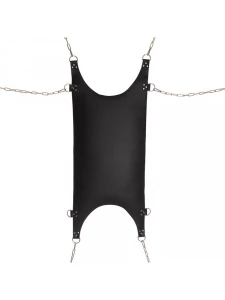 Bild von Erotische Hängematte Rimba mit Aufhängeringen aus schwarzem Leder