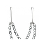 Image of Rimba's Double Chain Breast Clamps, metal BDSM accessory