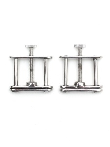 Image of Rimba Breast Clamps, in silver-plated metal