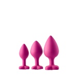 Plugs anaux Flirts de Dream Toys en silicone doux rose avec une pierre précieuse en strass en forme de cœur