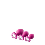 Plugs anaux Flirts de Dream Toys en silicone doux rose avec une pierre précieuse en strass en forme de cœur