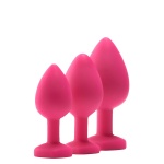 Plugs anaux Flirts de Dream Toys en silicone doux rose avec une pierre précieuse en strass en forme de cœur