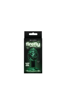 Image du Plug Anal Firefly S de NS Novelties en verre avec paillettes phosphorescentes