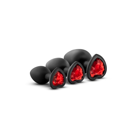 Kit Bling Plugs en silicone de la marque Blush avec des faux pierres précieuses rouges