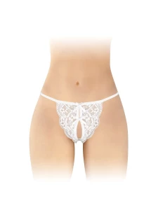 Culotte Ouverte Sensuelle Cindy la Douce en dentelle blanche de chez Fashion Secret