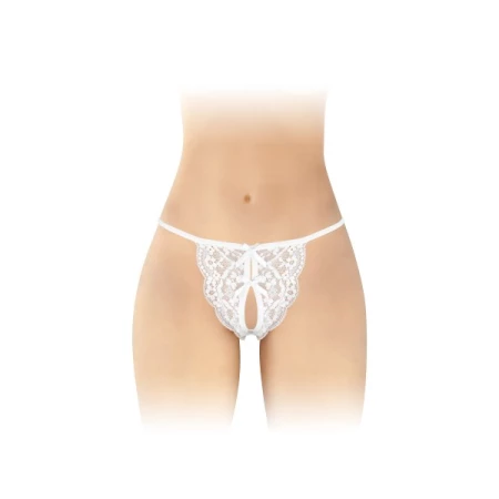 Culotte Ouverte Sensuelle Cindy la Douce en dentelle blanche de chez Fashion Secret