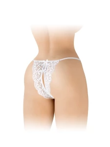 Culotte Ouverte Sensuelle Cindy la Douce en dentelle blanche de chez Fashion Secret