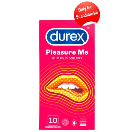 Confezione da 10 preservativi Durex Pleasure Me per una stimolazione intensa